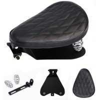  TippoMotu Black Leather Solo Motorcycle Seat - Ergonomic and Stylish Seat for Comfort and Classic Appeal